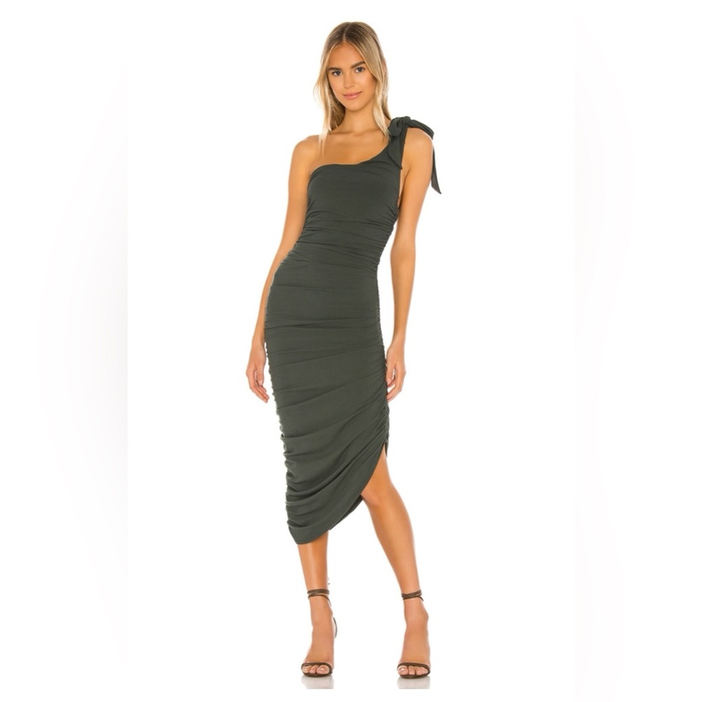 MAJORELLE Montreal Dress in Moss Green
